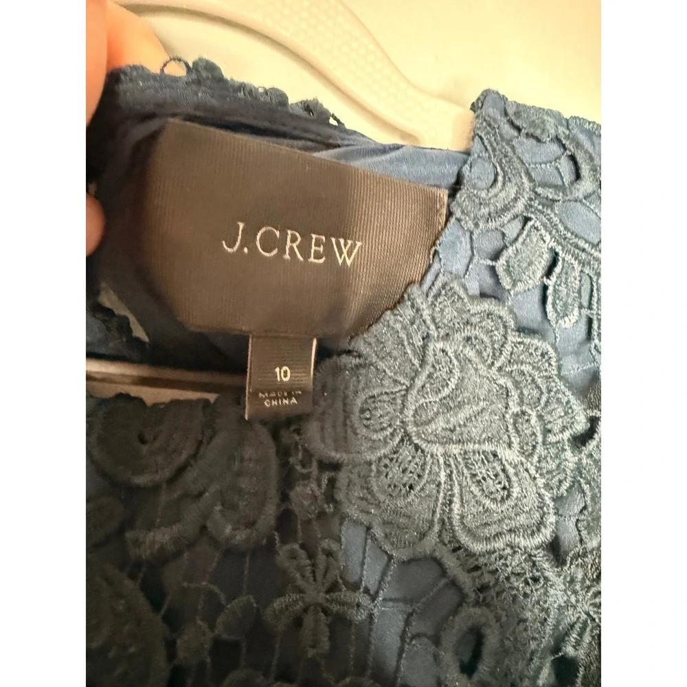 J.crew navy blue‎ floral lace sheath dress